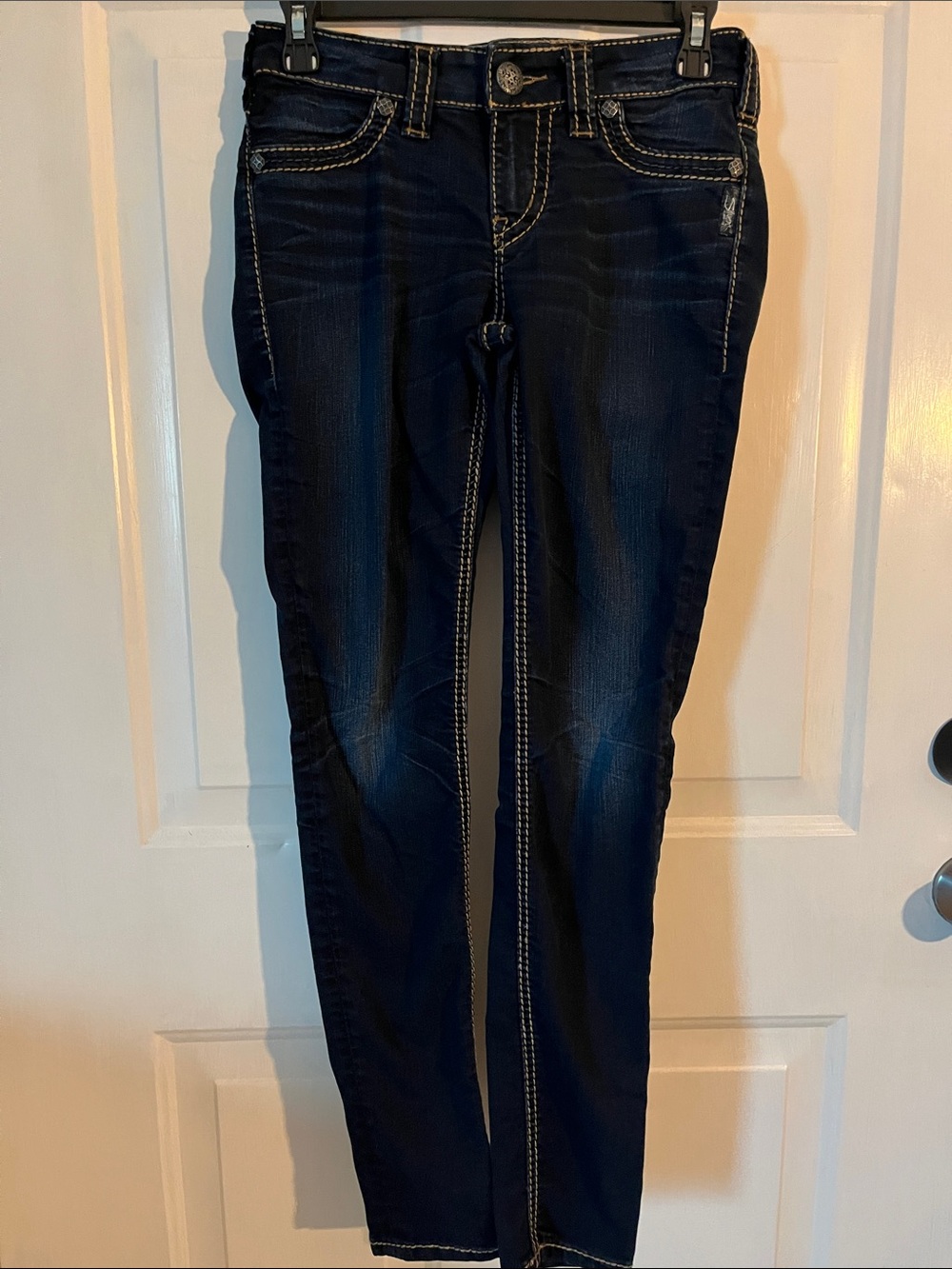 Silver Jeans Dark Indigo Skinny with Contrast Stitching